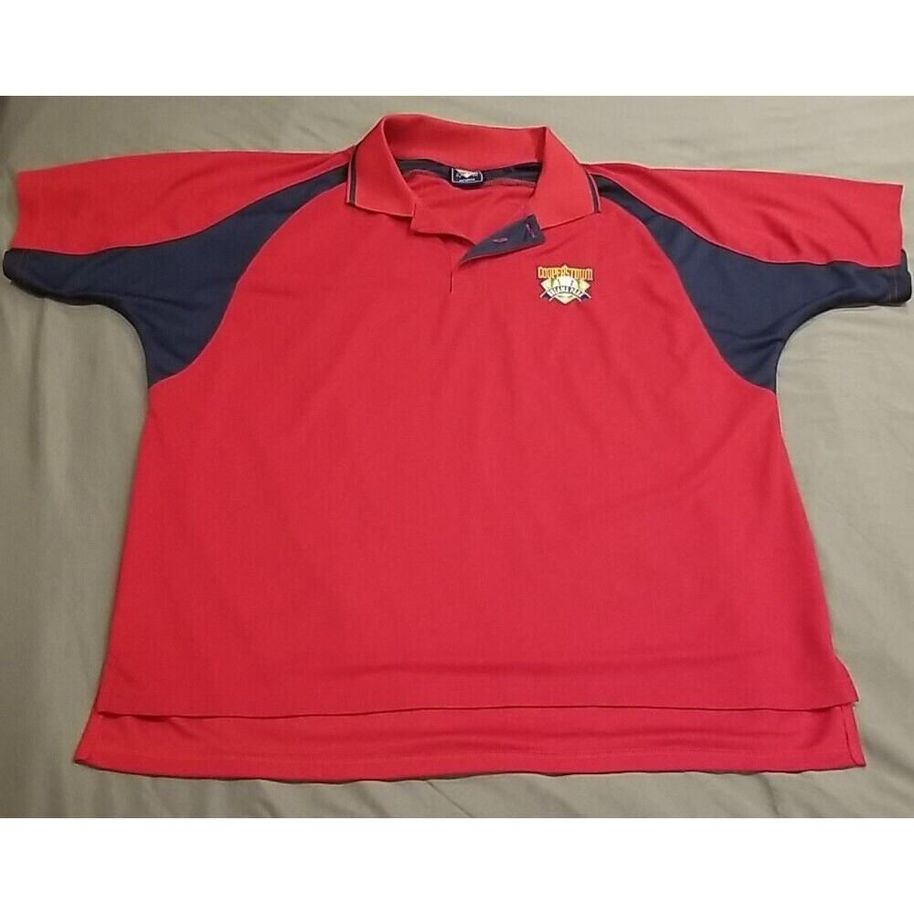 COOPERSTOWN Dreams Park Commemorative Polo Shirt Mens Large Red Blue